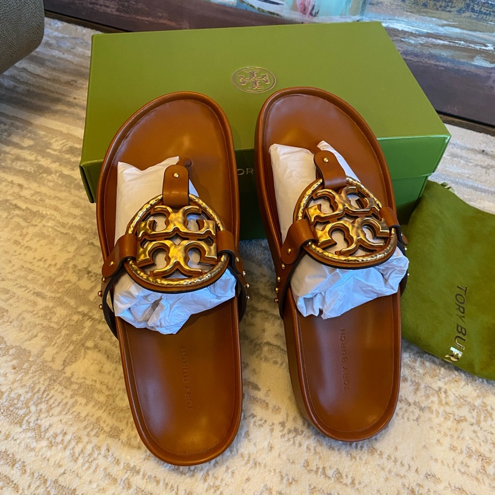 ✨NEW✨Tory Burch Miller Cloud Vintage Plaque Sandals - Picture 3 of 8
